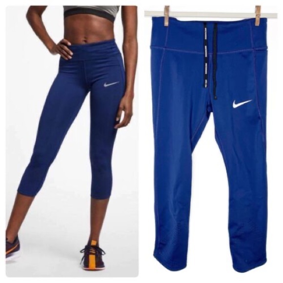 Nike power epic perforated blue crop size small - Picture 2 of 7